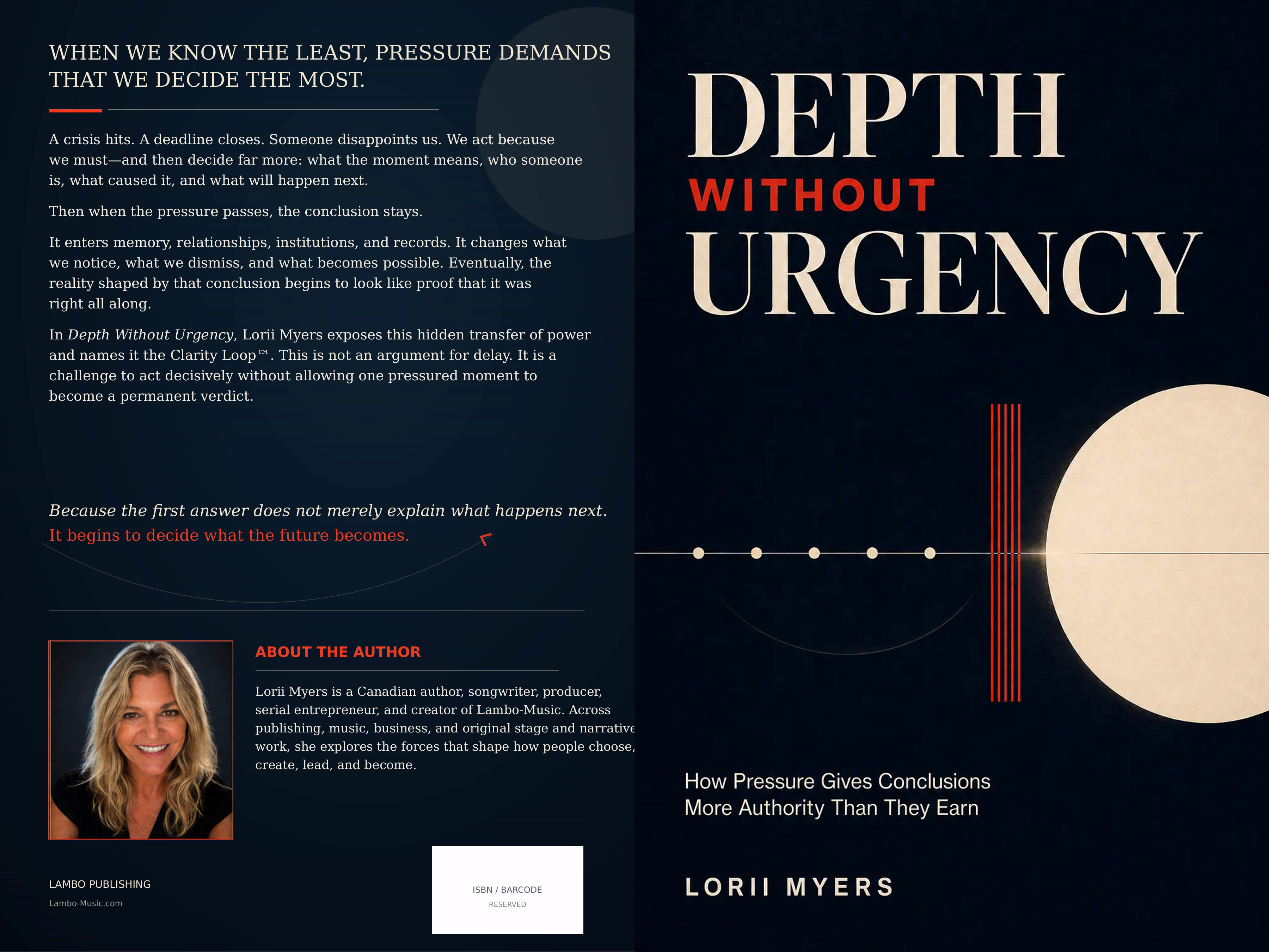 DEPTH WITHOUT URGENCY locked front and author-photo back cover package